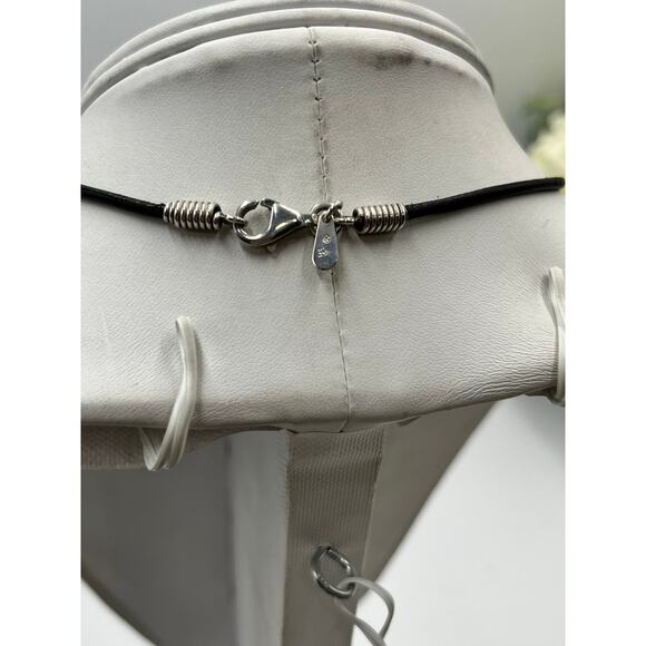 Silpada Sterling Silver Black Leather Cardinal Rule Coral Pendant Necklace N0965 - Picture 7 of 11